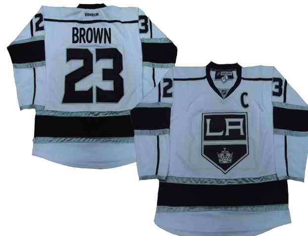Los Angeles Kings 23 BROWN white Jerseys - Click Image to Close