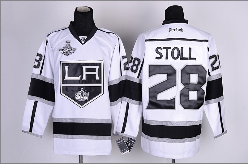 Los Angeles Kings 28 Stoll White&Black2012 Stanley Cup Champions Jerseys