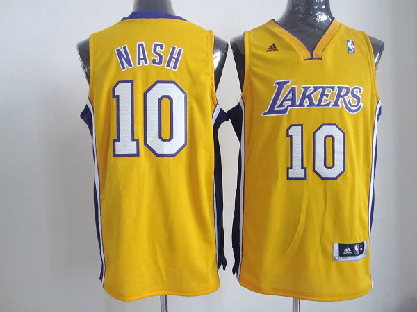 Los Angeles Lakers 10 Nash Yellow Cotton Jerseys