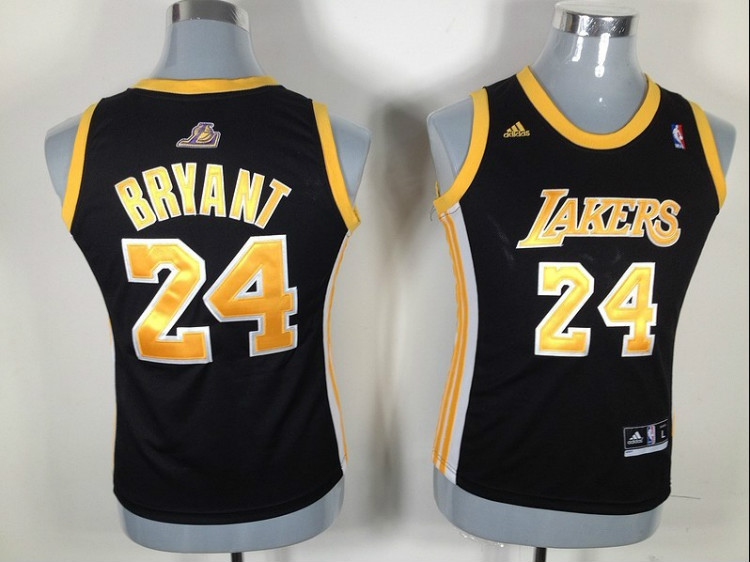 Lakers 24 Bryant Black golden number Women Jersey