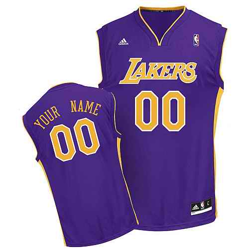Los Angeles Lakers Custom purple adidas Road Jersey - Click Image to Close