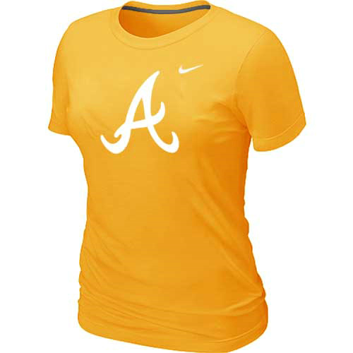 MLB Atlanta Braves Heathered Nike Yellow Blended T-Shirt - Click Image to Close