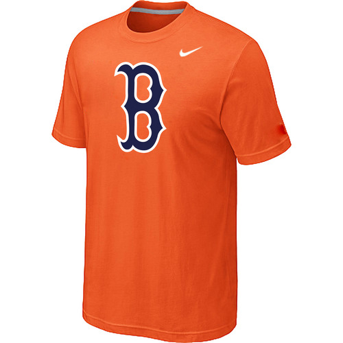 MLB Boston Red Sox Heathered Nike Orange Blended T-Shirt - Click Image to Close