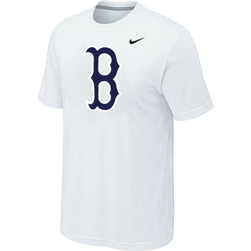 MLB Boston Red Sox Heathered Nike White Blended T-Shirt - Click Image to Close