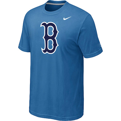 MLB Boston Red Sox Heathered Nike light Blue Blended T-Shirt - Click Image to Close