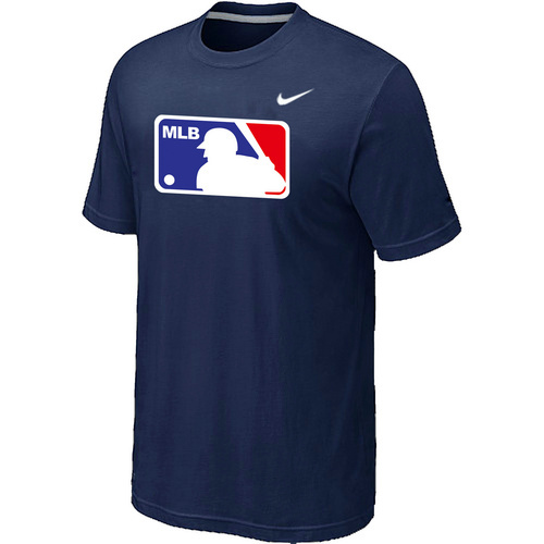 MLB Logo Heathered Nike D.Blue Blended T-Shirt