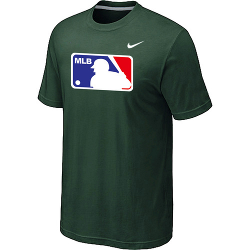 MLB Logo Heathered Nike D.Green Blended T-Shirt