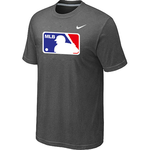 MLB Logo Heathered Nike D.Grey Blended T-Shirt - Click Image to Close