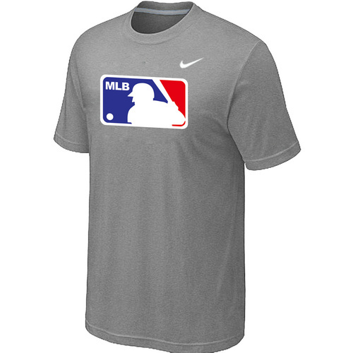 MLB Logo Heathered Nike L.Grey Blended T-Shirt