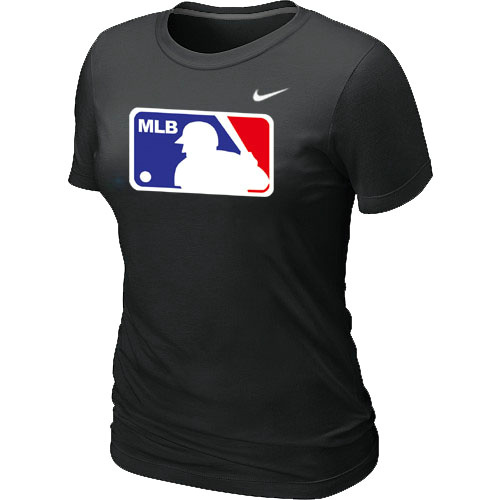 MLB Logo Heathered Women's Nike Black Blended T-Shirt