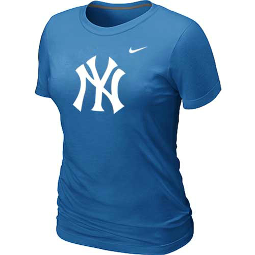 MLB New York Yankees Heathered L.blue Nike Blended T-Shirt