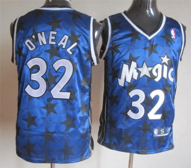 Magic 32 O Neal Blue black star Jerseys - Click Image to Close