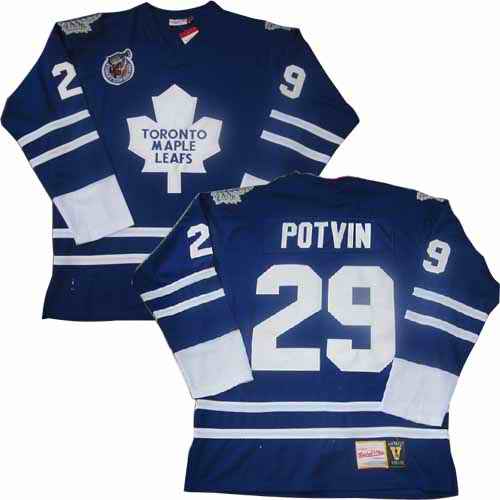 Maple Leafs 29 POTVIN blue Jerseys