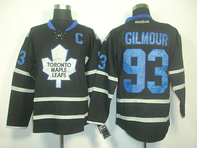 Maple Leafs 93 Gilmour Black Ice With C Patch Jerseys
