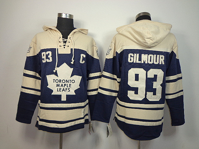 Maple Leafs 93 Gilmour Blue Hooded Jerseys