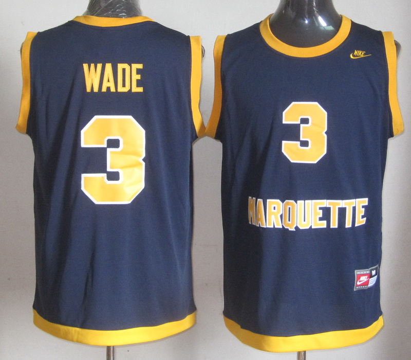 Marquette Golden Eagles 3 Wade Blue Jerseys