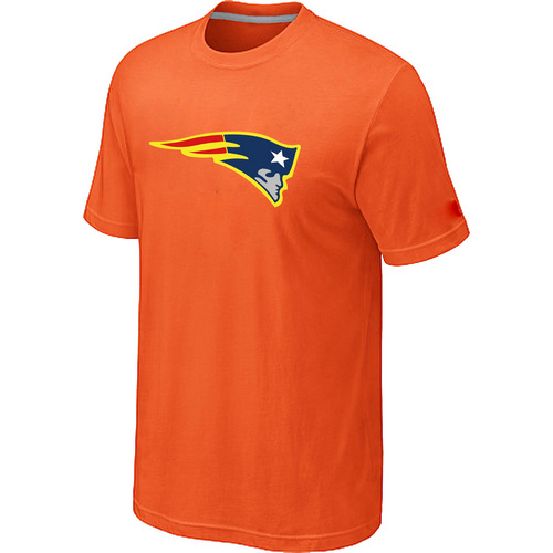 Men's New England Patriots Neon Logo Charcoal Orange T-shirt