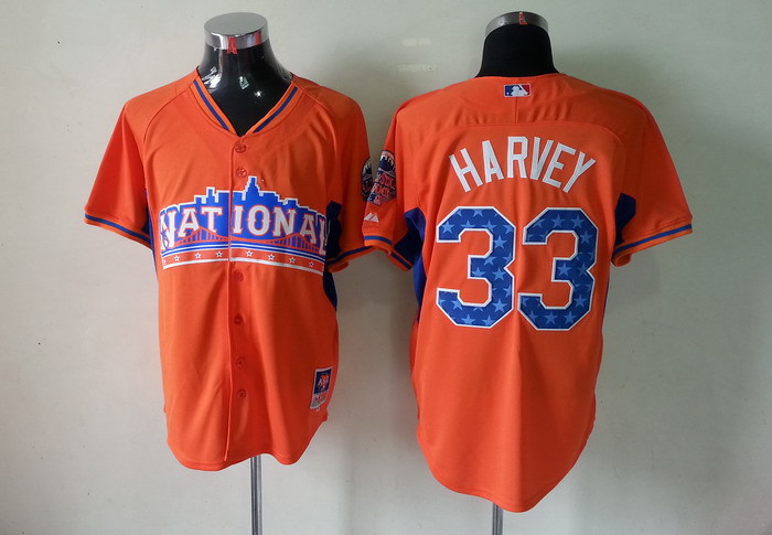 Mets 33 Harvey orange 2013 All Star Jerseys