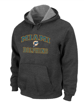 Miami Dolphins Heart & Soul Pullover Hoodie D.Grey - Click Image to Close