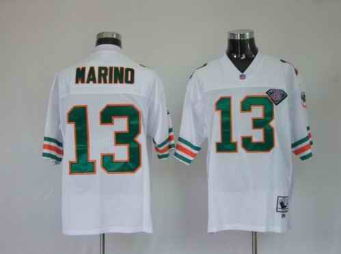 Miami Dolphins 13 Dan Marino White Throwback Jerseys