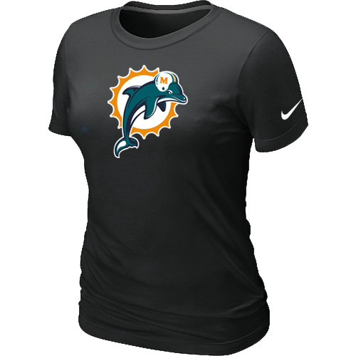 Miami Dolphins Black Women's Logo T-Shirt