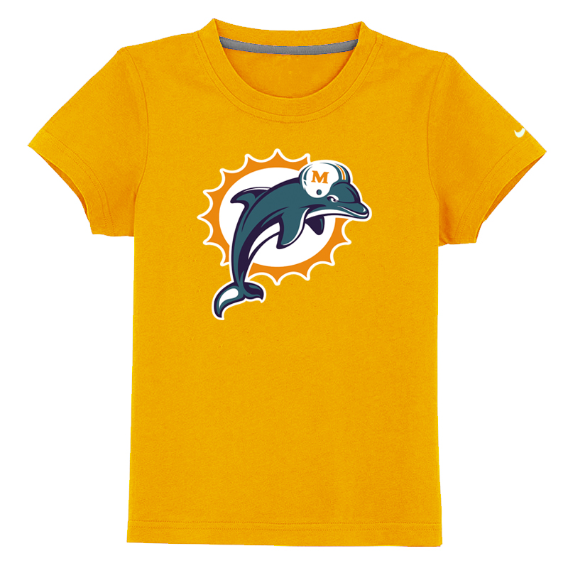 Miami Dolphins Sideline Legend Authentic Youth Logo T-Shirt Yellow
