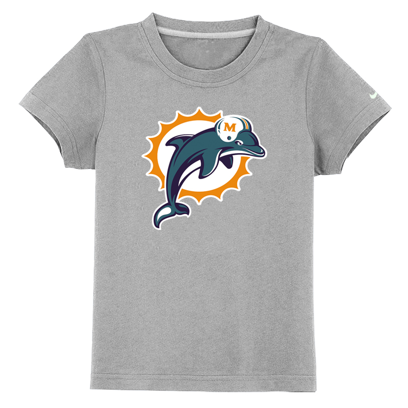 Miami Dolphins Sideline Legend Authentic Youth Logo T-Shirt light Brey - Click Image to Close