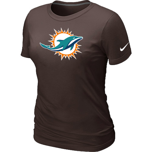 Miami Dolphins Sideline Legend logo women's T-Shirt Brown