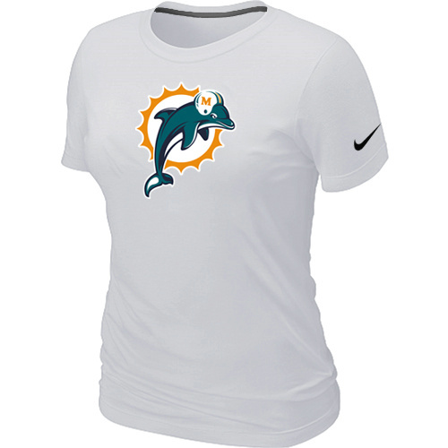 Miami Dolphins White Women's Logo T-Shirt