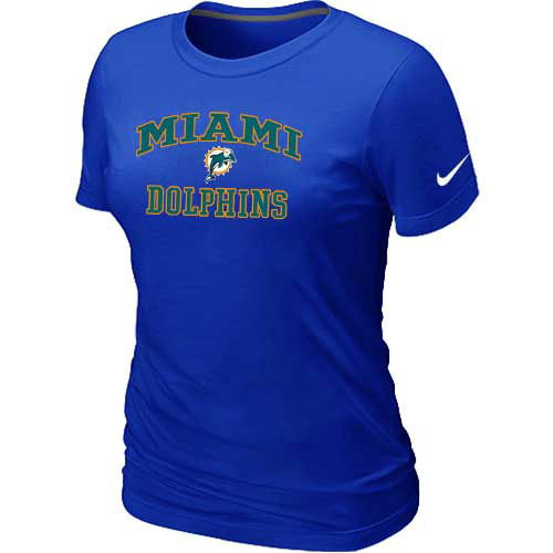 Miami Dolphins Women's Heart & Soul Blue T-Shirt