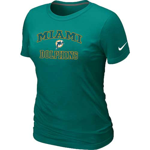 Miami Dolphins Women's Heart & Soul L.Green T-Shirt