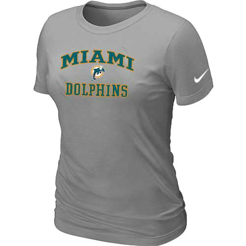 Miami Dolphins Women's Heart & Soul L.Grey T-Shirt