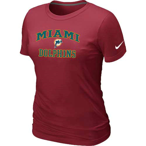 Miami Dolphins Women's Heart & Soul Red T-Shirt