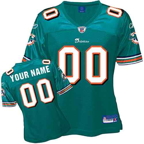 Miami Dolphins Women Customized Green Jersey