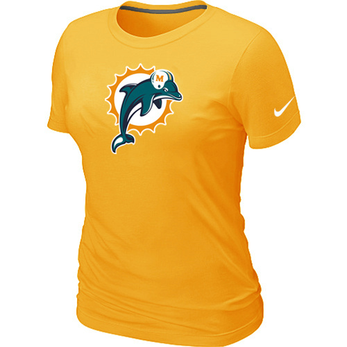 Miami Dolphins Yellow Women's Logo T-Shirt