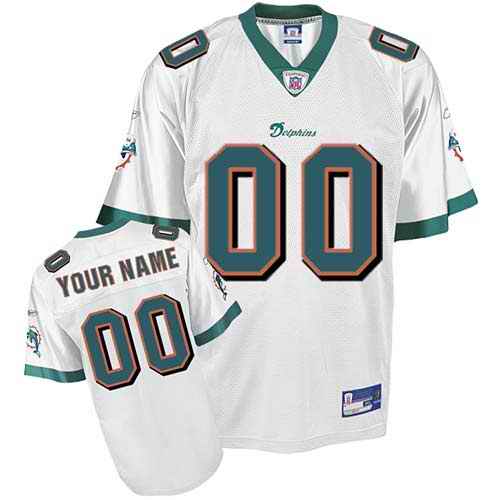 Miami Dolphins Youth Customized White Jersey