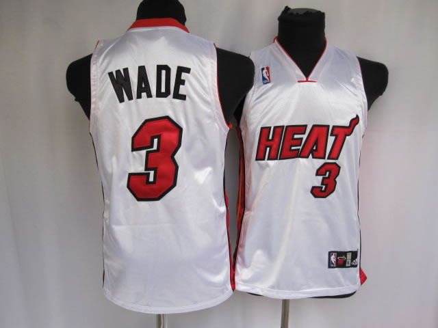Miami Heat 3 Wade White Youth Jersey