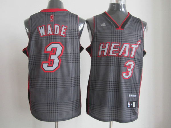 Miami Heat 3 Wade black Jerseys