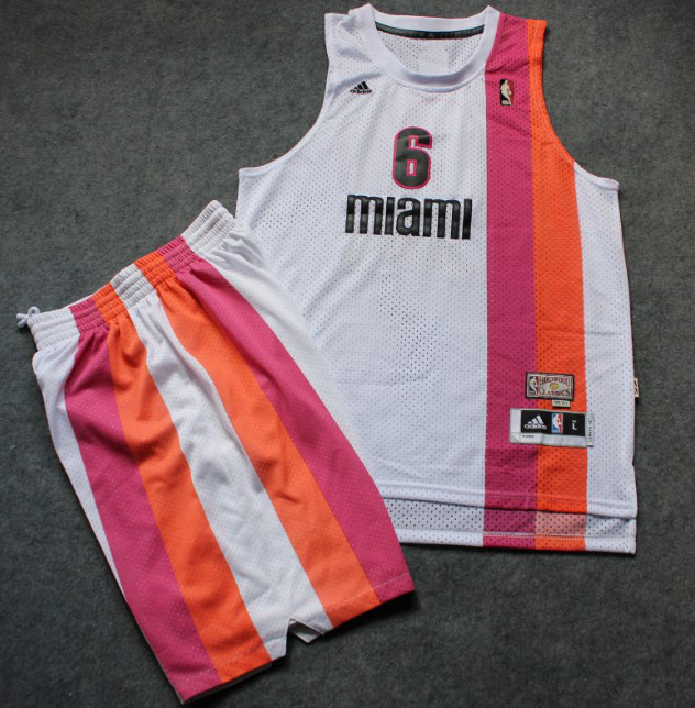 Miami Heat 6 JAMES White Suit