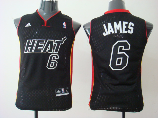 Miami Heat 6 James Black Youth Jersey