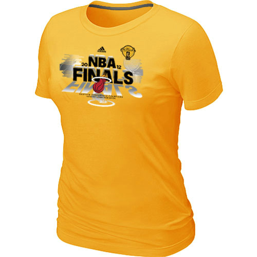 Miami Heat adidas 2012 Eastern Conference Champions Women's Yellow T-Shirt - Click Image to Close