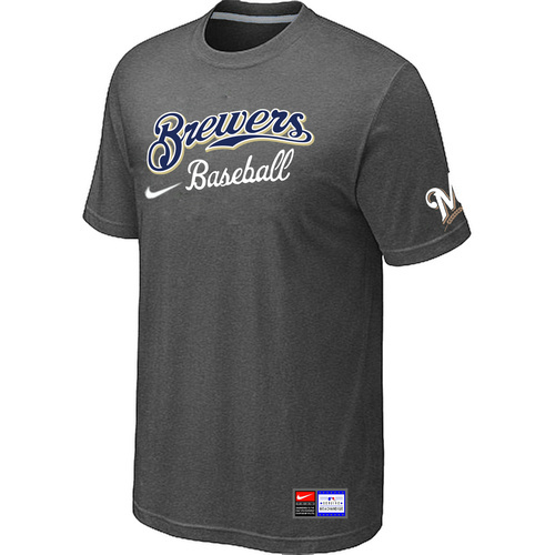 Milwaukee Brewers D.Grey Nike Short Sleeve Practice T-Shirt