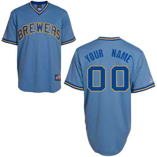 Milwaukee Brewers Light Blue Man Custom Jerseys