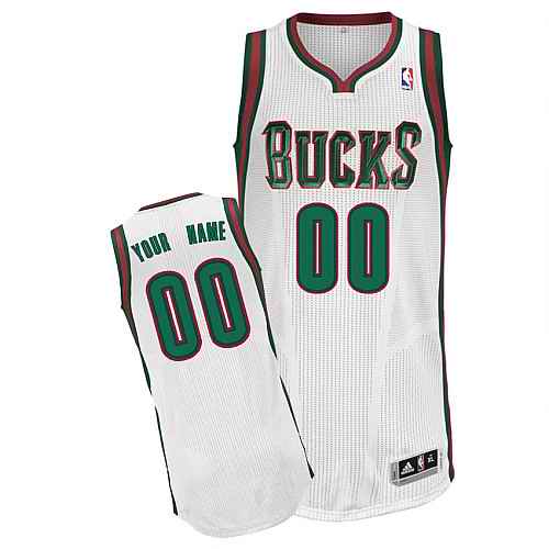 Milwaukee Bucks Custom white Home Jersey