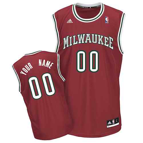 Milwaukee Bucks Youth Custom red Jersey - Click Image to Close