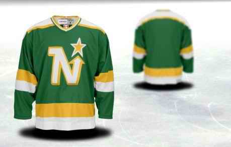 Minnesota North Stars Men Customized Green Classic Vintage Jersey