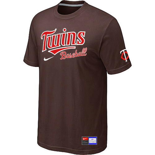 Minnesota Twins Brown Nike Short Sleeve Practice T-Shirt