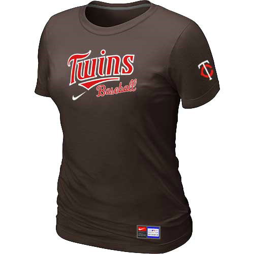Minnesota Twins Nike Women's Brown Short Sleeve Practice T-Shirt
