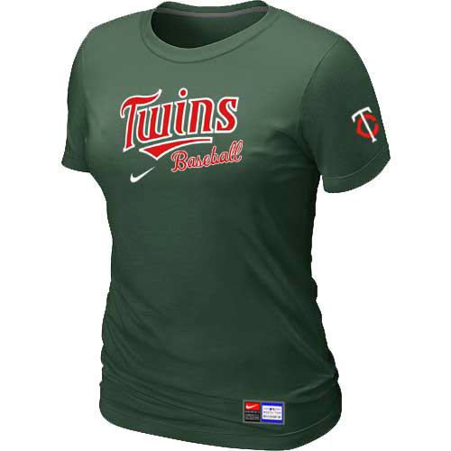 Minnesota Twins Nike Women's D.Green Short Sleeve Practice T-Shirt - Click Image to Close
