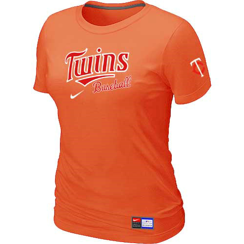 Minnesota Twins Nike Women's Orange Short Sleeve Practice T-Shirt